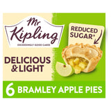 Mr Kipling reduced sugar Bramley apple pies 6 pack, imported from the UK