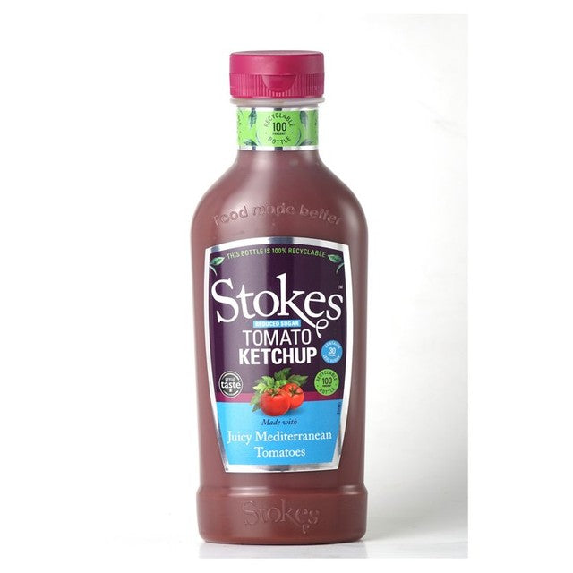 Stokes Reduced Sugar Tomato Ketchup 475g (British brand)