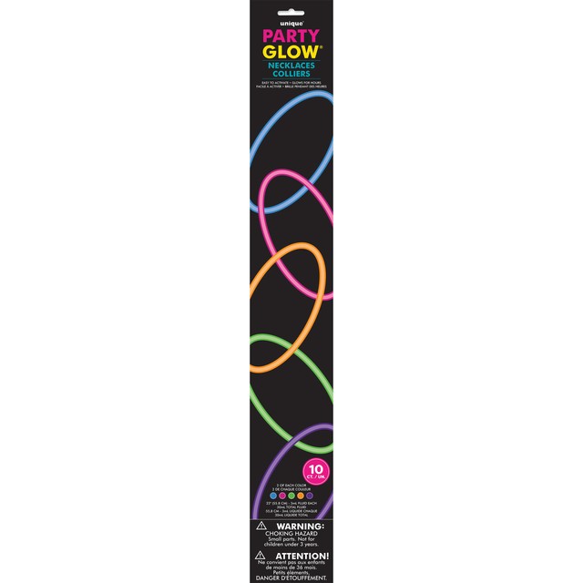 Unique Party multicoloured glow necklaces 22 inch, imported from the UK
