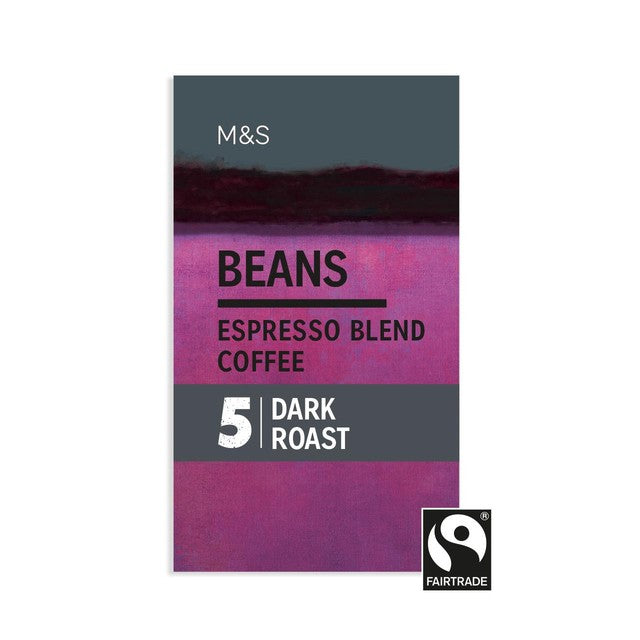 M&S Espresso Coffee Beans with chocolate date notes 454g, imported from the UK