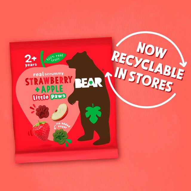 Bear Paws strawberry and apple fruit shapes 5x20g multipack - British product