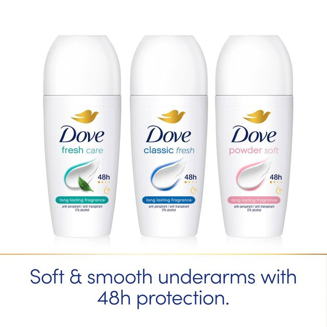 Dove powder anti-perspirant deodorant roll-on 50ml - British product
