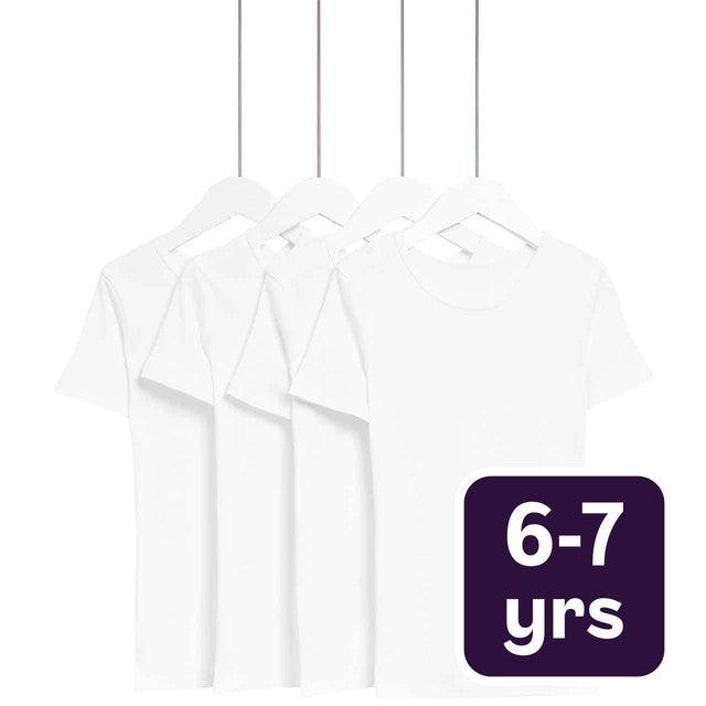 M&S children's cotton vests white for age 6-7 years, imported from the UK