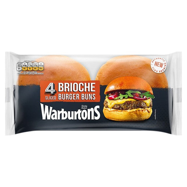 Warburtons Brioche Burger Buns 4 pack (British brand)