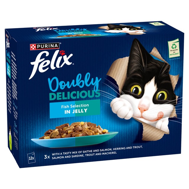 Felix wet cat food fish selection 12x85g - British product