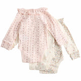 M&S floral baby bodysuit ivory 3-6 months, imported from the UK