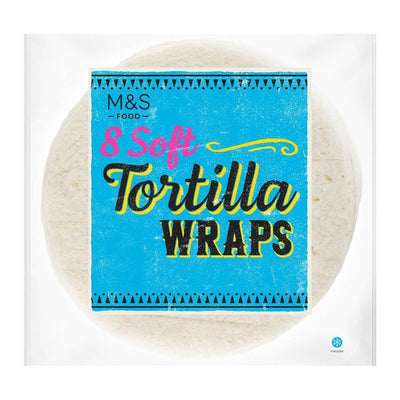 M&S Myke Mel Tortilla Wraps Naturell Hvete 8 pk