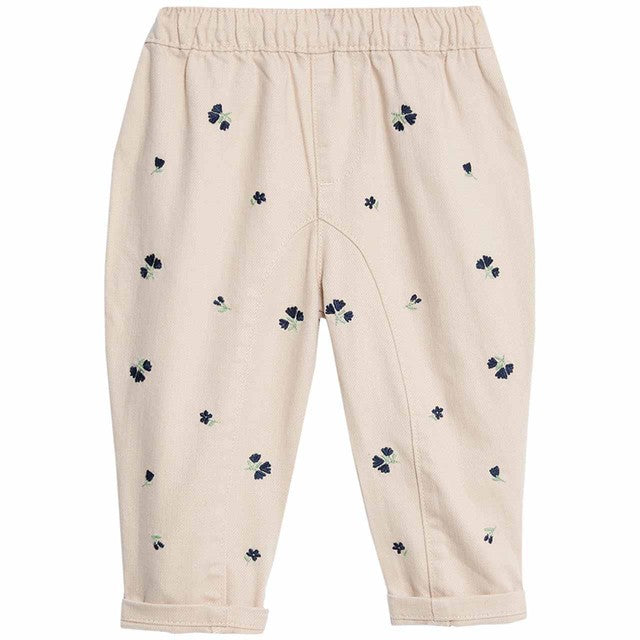 M&S Floral Embroidered Cream Jeans for 2-3 years, imported from the UK