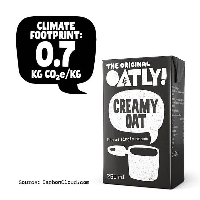 Oatly Creamy Oat Single Cream Chilled 250ml, imported from the UK