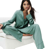 M&S Women's Pyjama Set Green Size S, imported from the UK