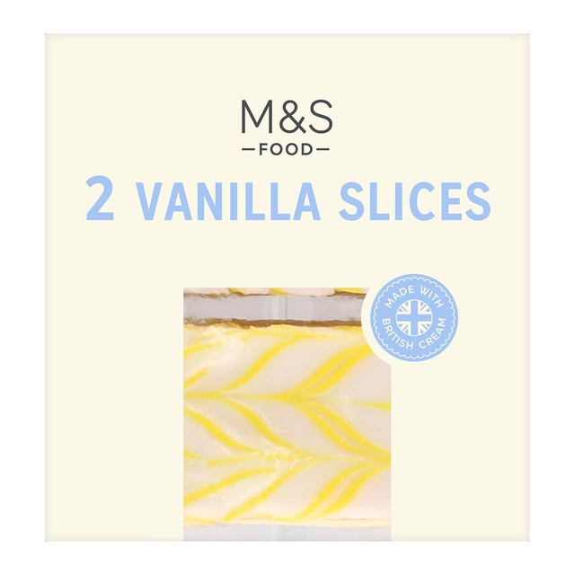 M&S vanilla slices custard-filled pastry 206g, imported from the UK