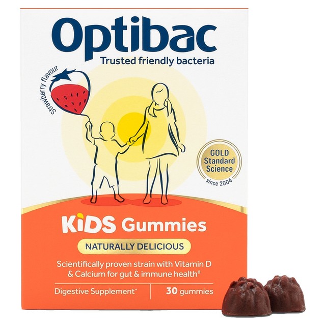 Optibac Kids Strawberry Gummies 30 gummies, imported from the UK