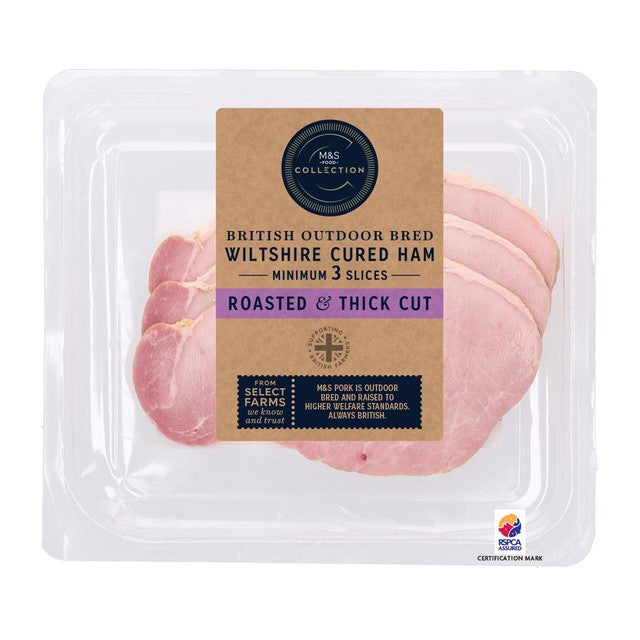 M&S Wiltshire Cured Thick Cut Roast Ham 120g, imported from the UK