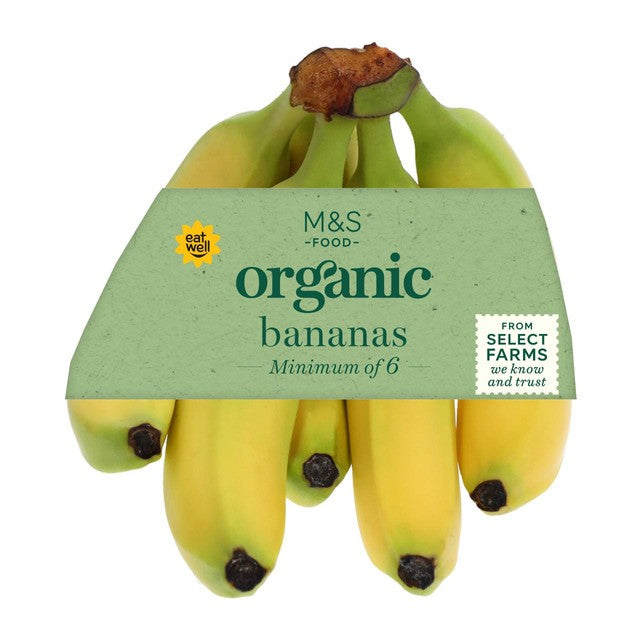 M&S organic Fairtrade bananas 5 per pack, imported from the UK