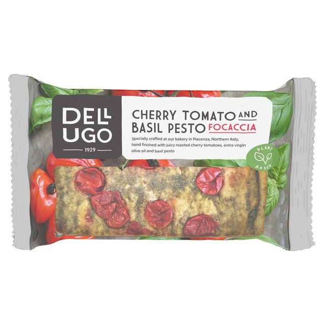 Dell' Ugo focaccia cherry tomato basil pesto 210g - British product