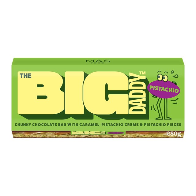 M&S Big Daddy Pistachio chocolate bar 280g, imported from the UK