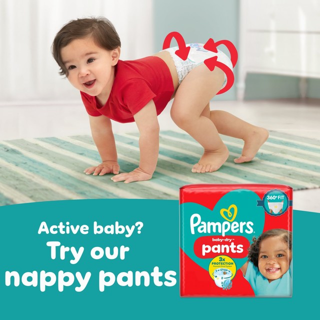 Pampers Baby-Dry Nappies Size 7 15kg+, imported from the UK