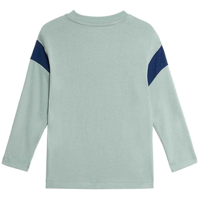 M&S Varsity Top Light Green Cotton Size 3-4 Years (British brand)