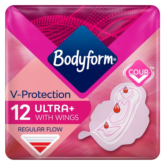 Bodyform Ultra Normal sanitary towels with wings 12 pack - British product