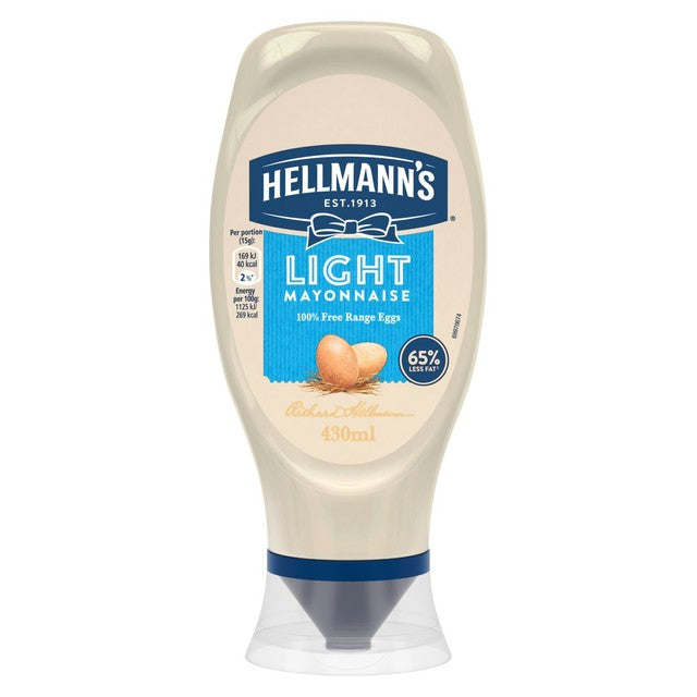 Hellmann's light squeezy mayonnaise 430ml, UK version