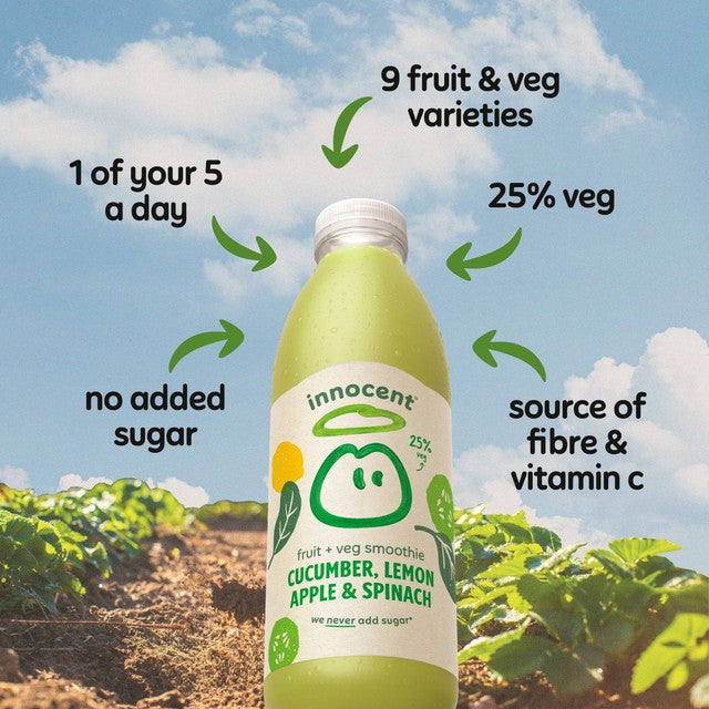 Innocent cucumber, lemon, apple and spinach smoothie 750ml, UK version