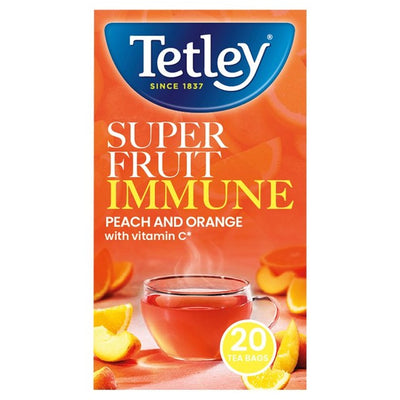 Tetley Immune Peach & Orange Fruit and Herbal Tea Bags 20 Tea Bags