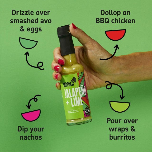 Woolf's Kitchen Jalapeno + Lime hot sauce 150ml (British brand)