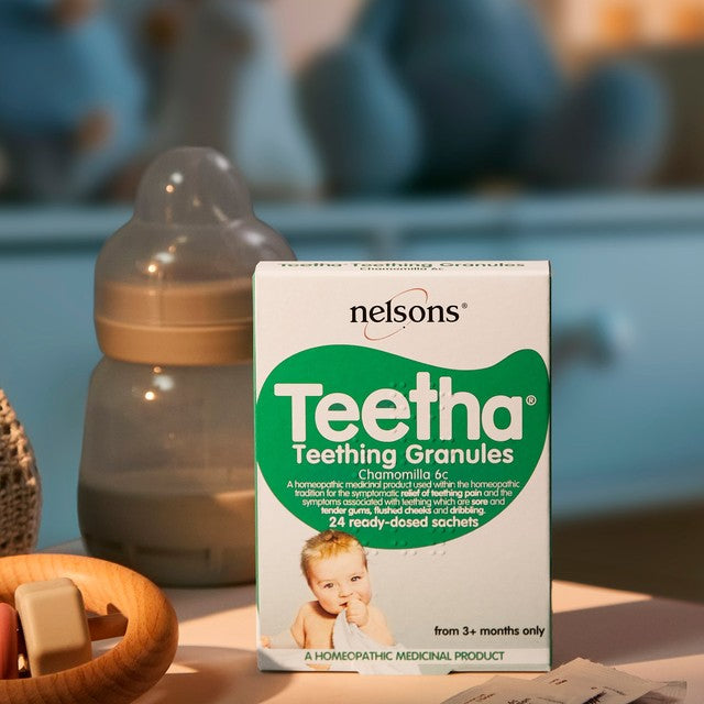 Nelsons Teetha Teething Granules 24 sachets, imported from the UK