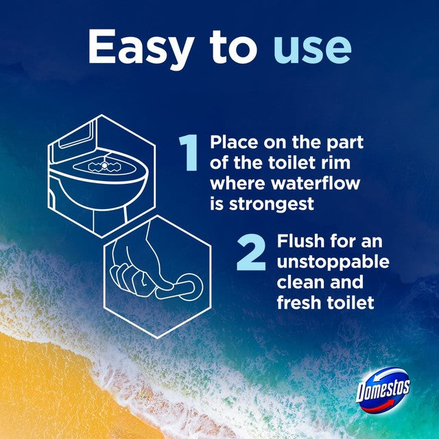 Domestos Power 5 Ocean Toilet Rim Block - British product