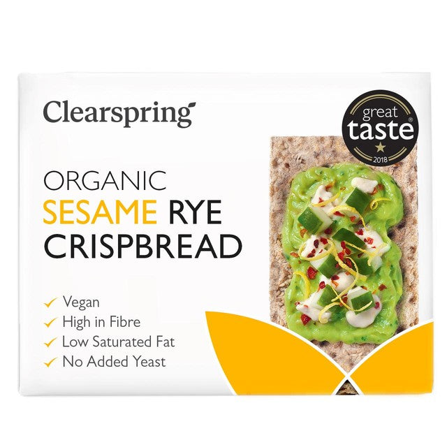 Clearspring organic rye crispbread with sesame seeds 200g - British product
