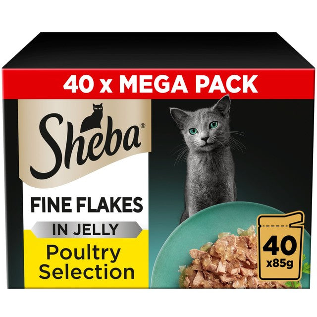 Sheba poultry in jelly cat food pouches 40 x 85g (British brand)
