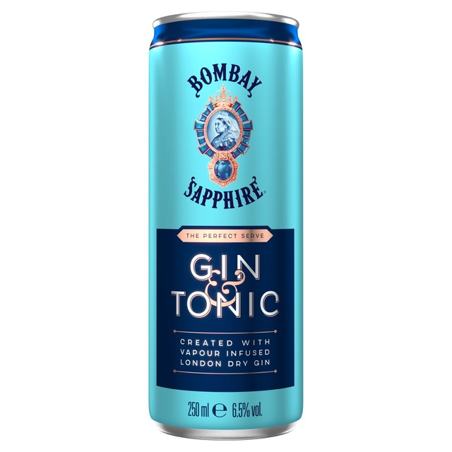 Bombay Sapphire gin and tonic premix cocktail 250ml - British product