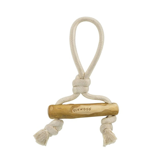 Elkwood coffee wood rope and bar tug dog toy - British product