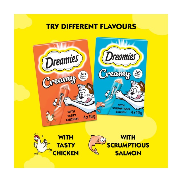 Dreamies creamy chicken cat treats 4 x 10g - British product