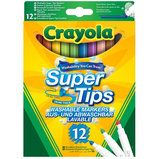 Crayola Bright Supertips marker pens 12 pack - British product