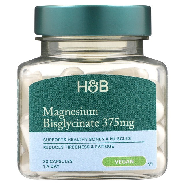 Holland & Barrett Magnesium Bisglycinate 375mg Vegan Capsules 30 pack, UK version