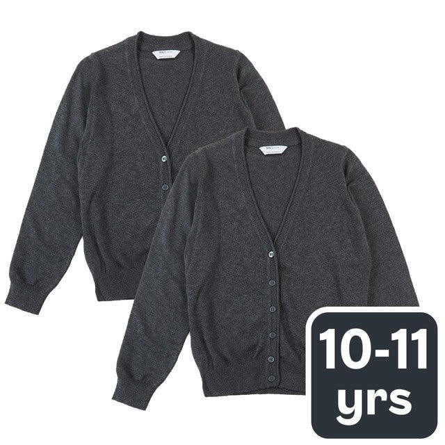 M&S girls cotton cardigan grey 10-11 years, imported from the UK