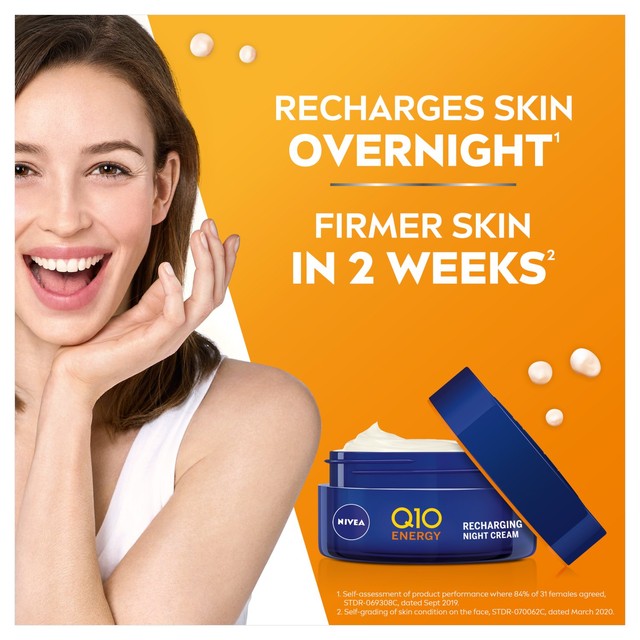Nivea Q10 anti-wrinkle night cream 50ml, imported from the UK