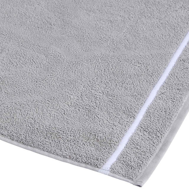 M&S Baretta Stitch Towel Grey/White bath towel, imported from the UK