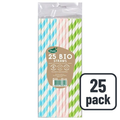 Duni Bio Pastel Recyclable Paper Straws 25 Pack