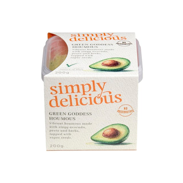 Simply Delicious Green Goddess houmous 200g (British brand)