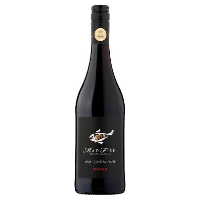 Mad Fish Shiraz red wine 75cl, imported from the UK