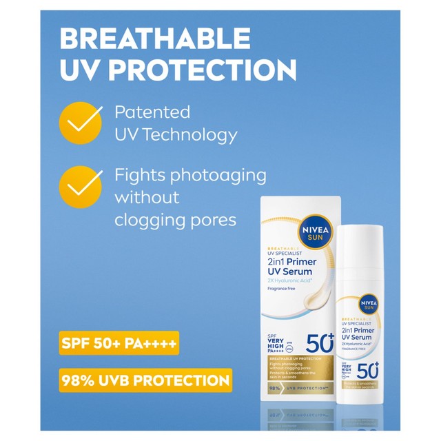 Nivea Sun UV Face Serum SPF50+ 30ml, imported from the UK