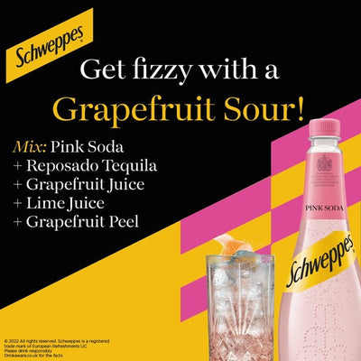 Schweppes Pink Soda Citrus Flavour Sparkling Soft Drink 1L