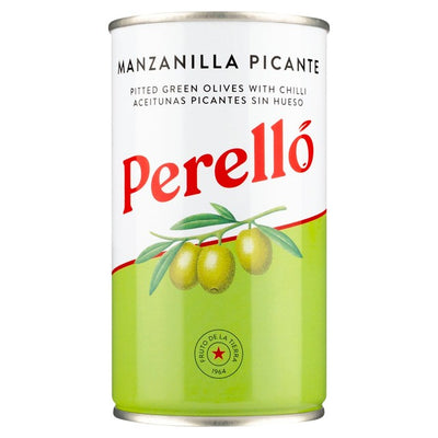 Brindisa Perello Manzanilla Pitted Green Olives with Chilli 150g