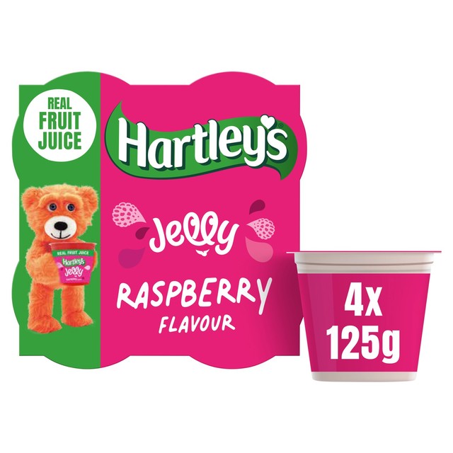 Hartley's raspberry jelly pots 4 x 125g, UK version