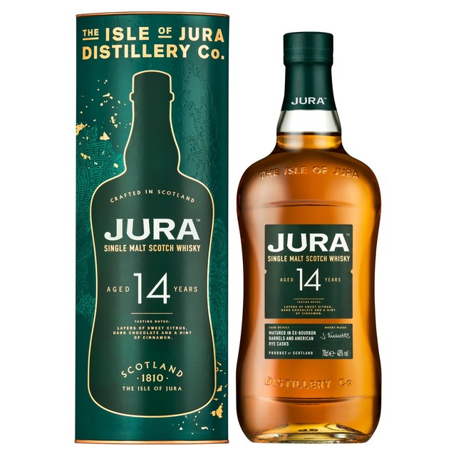 Jura 14 Year Old American Rye single malt Scotch whisky 70cl, UK version