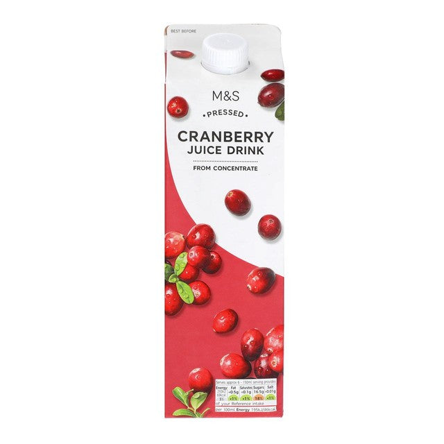 M&S cranberry juice drink 1L, imported from the UK