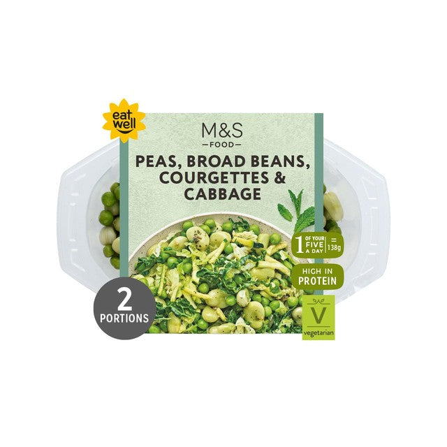 M&S layered super green vegetables with mint butter 275g, imported from the UK
