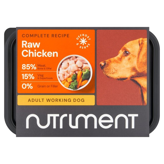 Nutriment chicken formula raw dog food 500g, imported from the UK